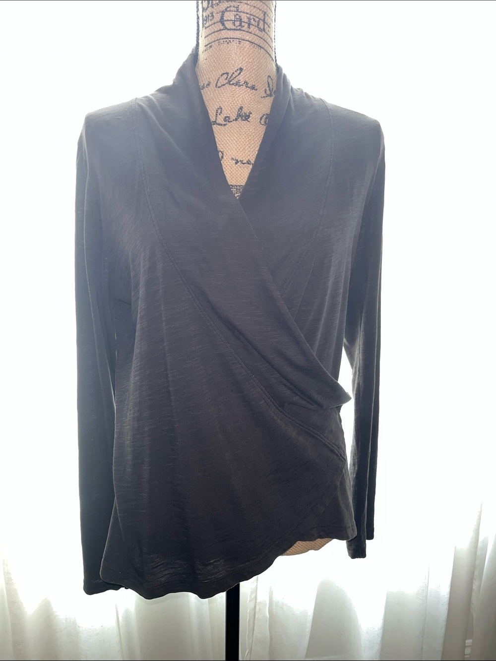 Lilla P chocolate brown Wrap Front Top